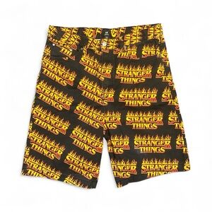 H&M Stranger Things Black and Yellow Jean Shorts Men’s Size 36 NWOT